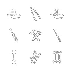 Set of Technical icon vector, Engineering simple icon template, Creative Setting icon design, Illustration