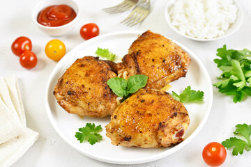 Roasted chicken thighs