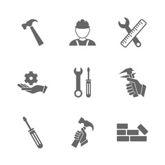 Obraz premium Set of Technical icon vector, Engineering simple icon template, Creative Setting icon design, Illustration