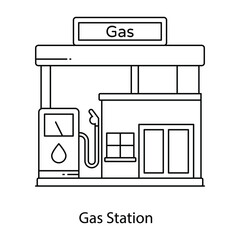 
Gas station flat icon, service station
