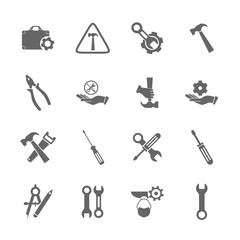 Obraz premium Set of Technical icon vector, Engineering simple icon template, Creative Setting icon design, Illustration