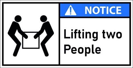 Notice sign lifting two people,Draw from Vector Illustration.