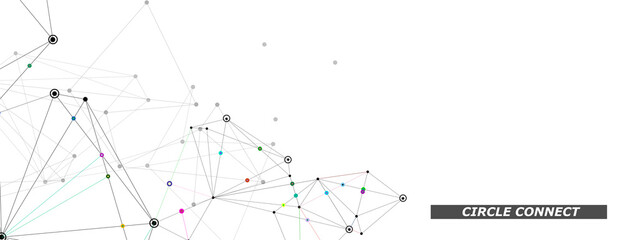 Network, dot, line background. Wireless connection futuristic concept. Gray background