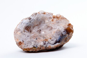 geode with white background. purpple crystal of amethyst