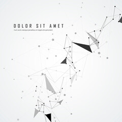 Abstract connection of dots lines. Communication science technology background. Vector illustration