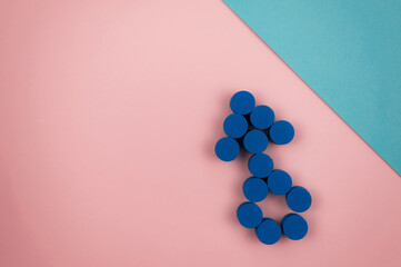 background for valentine's day pink and blue with symbols of man and woman