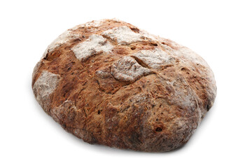 Loaf of delicious fresh bread isolated on white