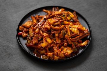 Korean Style Spicy Squid with Pork which is called Ohsambulgogi