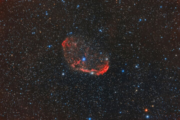 Deep space. Astrophotography of real space through a telescope. Clouds of cosmic hydrogen. NGC 6888. Real space objects. © Sergei