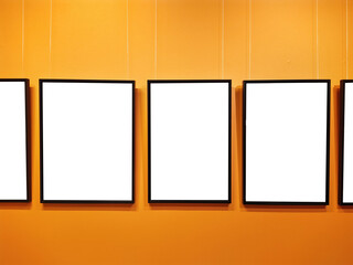 several empty frames at the art exhibition