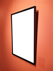 single empty frame at art exhibition