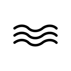 Waves outline icon. Symbol, logo illustration for mobile concept and web design.