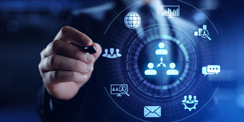 CRM Customer relationship management Business sales marketing technology concept.