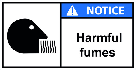 Label notcie harmful fumes,Draw from Vector Illustration.