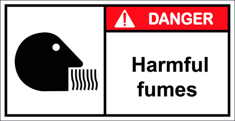 Label Danger harmful fumes,Draw from Vector Illustration.