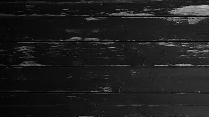 old black painted exfoliate rustic dark wooden texture - wood background shabby	
