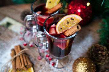 Mulled Wine with Christmas Decoration