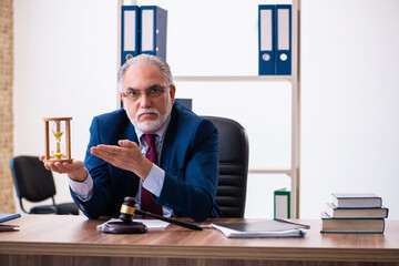Experienced male judge sitting in the office
