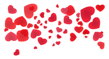 Corner of piled hearts for frame edging and postcard decor.