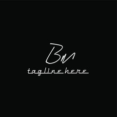 Bm handwritten logo for identity