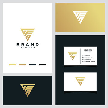 Letter GFN triangle luxury logo concept vector template