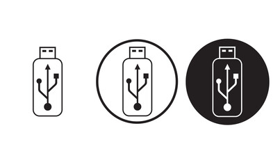 
flashdrive icon black outline logo for web site design 
and mobile dark mode apps 
Vector illustration on a white background