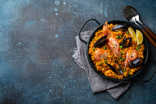 Traditional Spanish Seafood Paella