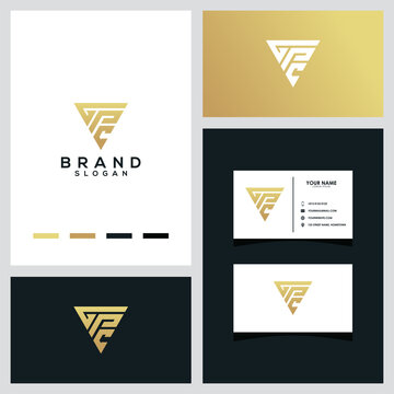Letter GPC triangle luxury logo concept vector template