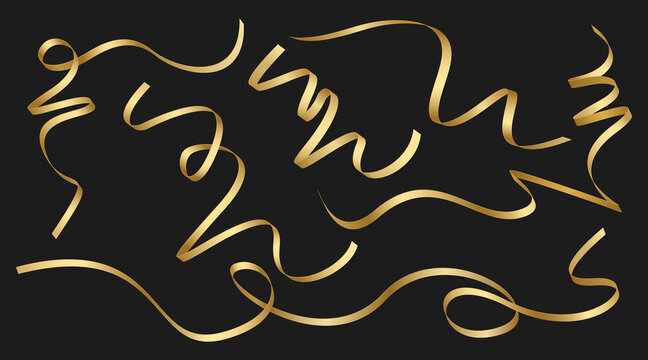 gold ribbon on white background. vector illustration