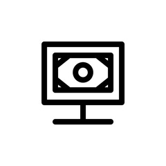 Money monitor icon. Marketing icon. Vector