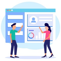 Illustration vector graphic cartoon character of website