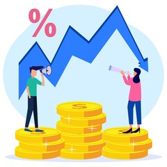 Illustration vector graphic cartoon character of discounts