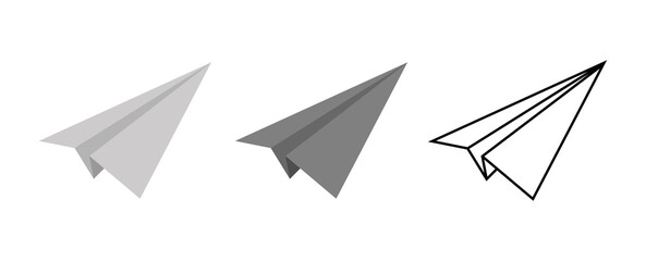 Vector paper airplane icons set. Origami paper airplane. Vector illustration isolated on white background