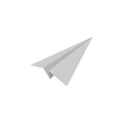 Gray paper plane icon, logo, icon. Vector illustration isolated on white background