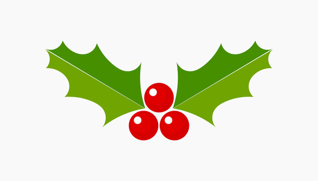 Christmas holly berries plant symbol.