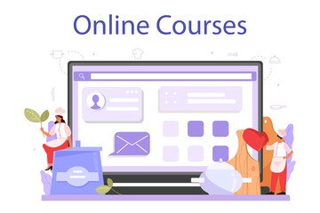 Cook or culinary specialist online service or platform. Chef in apron