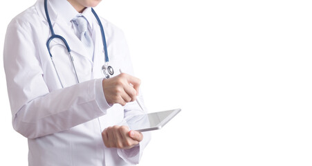 Doctor using a digital tablet . Healthcare And Medicine concept.