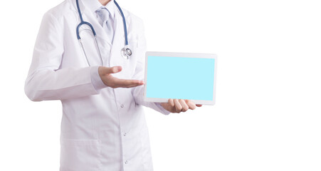 Doctor using a digital tablet . Healthcare And Medicine concept.