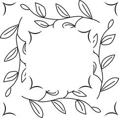 Frame made of abstract twigs and checkmarks. Vector illustration.
Invitation to wedding, birthday and other events.