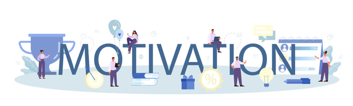 Motivation typographic header. Staff management, empolyee development