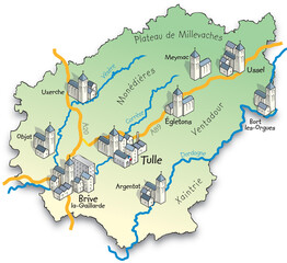 19 Carte du département de la Corrèze