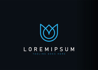 Minimalist rose logo design. Icon vector illustration of flower lotus sign line art combined with essential oil drops looks minimalist and clean. Modern logo design with line art style.