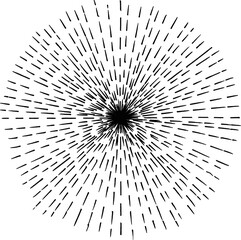 Obraz premium Sunburst. Light rays, sunburst and rays of sun. Hand drawn black and white design elements, linear drawing, vintage hipster style on white background. Light rays sunburst. Vector Illustration
