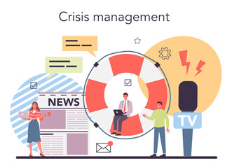 Crisis management concept. Idea of risk control and safety from