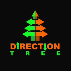 Direction Tree Logo Design Vector