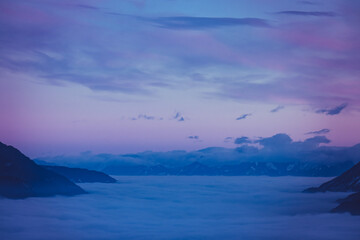 Nebelmeer bei Abendstimmung