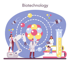 Nanomedic. Scientists work in labarotary on nanotechnology.