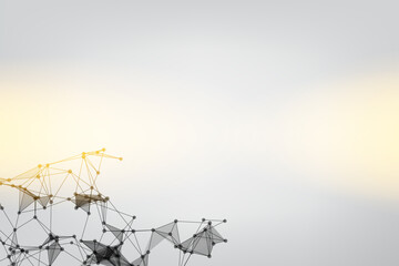 Vector banner design, Global network connection. Geometric connected. Background Technology connecting dots and line.