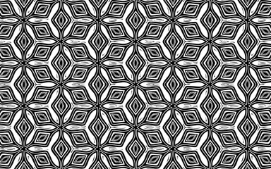 Ethnic black white pattern of geometric shapes, intertwined lines in the national Mexican, African, Indian style. Vector graphics for coloring.