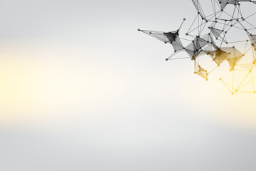 Geometric graphic background molecule and communication. Minimalism chaotic illustration. Concept of the science, chemistry, biology, medicine. Background Technology connecting dots and line.